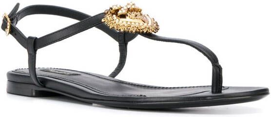 Dolce & Gabbana Sandalen met logoplakkaat Zwart