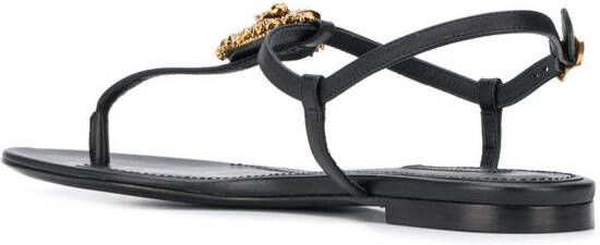 Dolce & Gabbana Sandalen met logoplakkaat Zwart