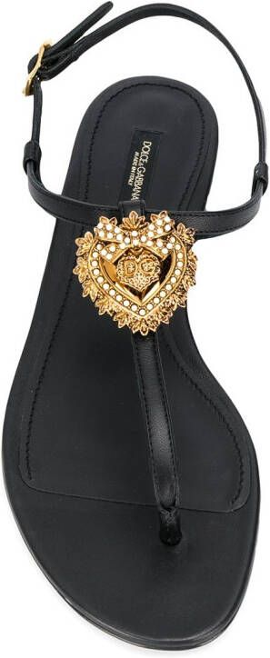 Dolce & Gabbana Sandalen met logoplakkaat Zwart