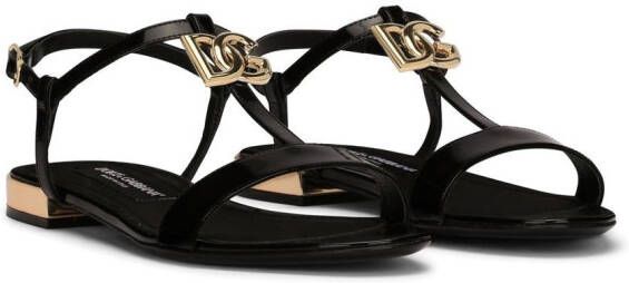 Dolce & Gabbana Sandalen met logoplakkaat Zwart