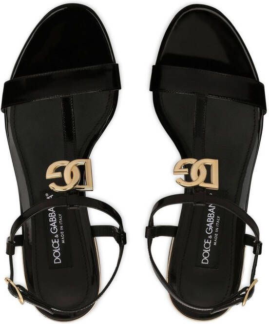 Dolce & Gabbana Sandalen met logoplakkaat Zwart