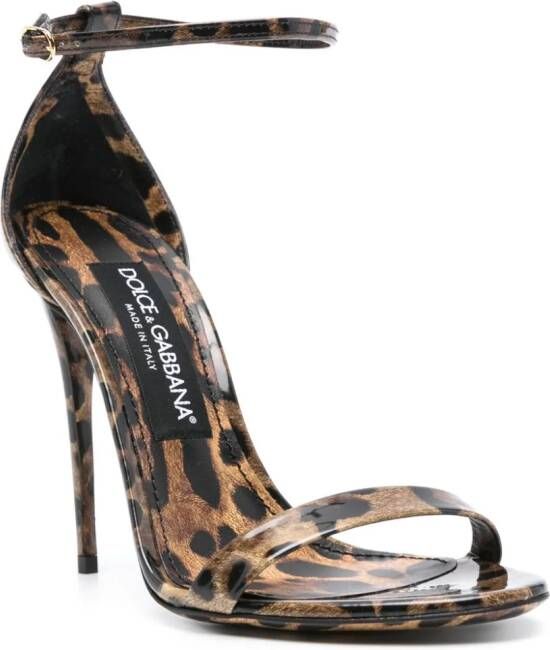 Dolce & Gabbana Sandalen met luipaardprint Zwart