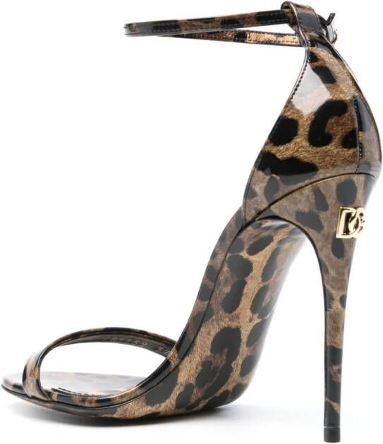 Dolce & Gabbana Sandalen met luipaardprint Zwart