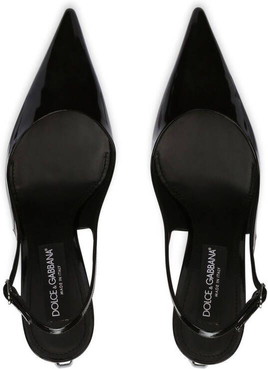 Dolce & Gabbana 3.5 lakleren slingbacks pumps Zwart