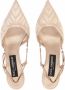 Dolce & Gabbana Satijnen slingback pumps Beige - Thumbnail 4