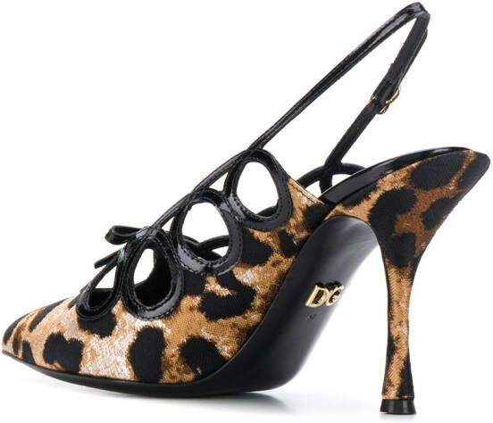 Dolce & Gabbana Slingbacks muiltjes met luipaardprint Zwart