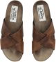 Dolce & Gabbana Gerafelde leren slippers Bruin - Thumbnail 4