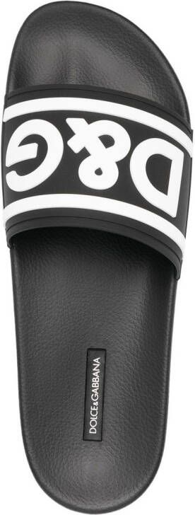 Dolce & Gabbana Slippers met logoprint Zwart