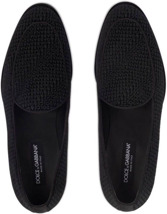 Dolce & Gabbana Classic fluwelen slippers Zwart