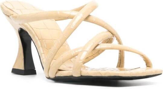 Dorothee Schumacher Exotic Shine 80 mm leren sandalen Beige