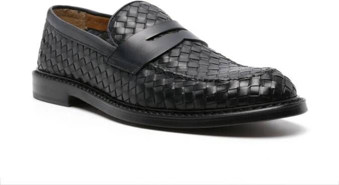 Doucal's Geweven leren loafers Blauw