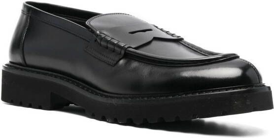 Doucal's Leren penny loafers Zwart