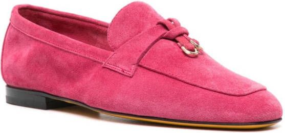 Doucal's Suède loafers met kwastje Roze