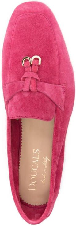 Doucal's Suède loafers met kwastje Roze