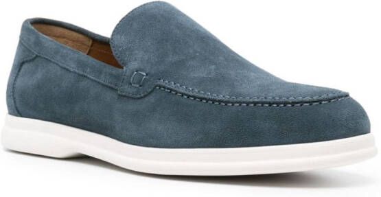 Doucal's Suède loafers met stiksels Blauw