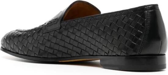 Doucal's Loafers met geweven-effect Zwart