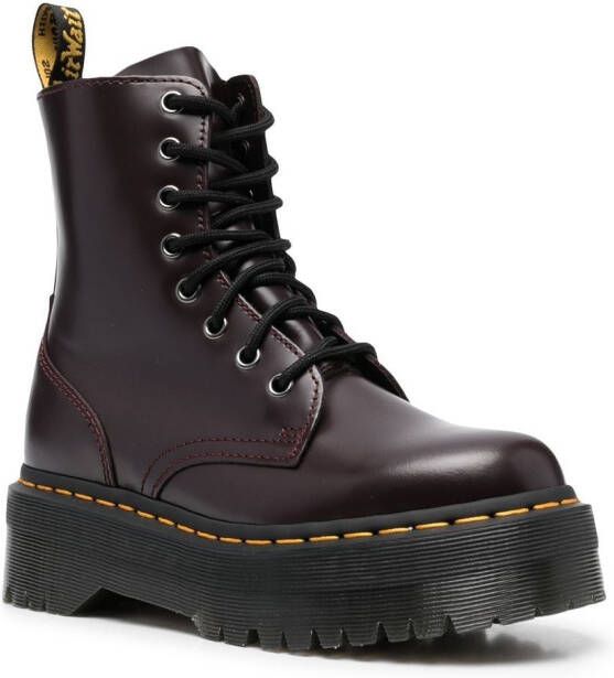 Dr. Martens Leren veterlaarzen Rood