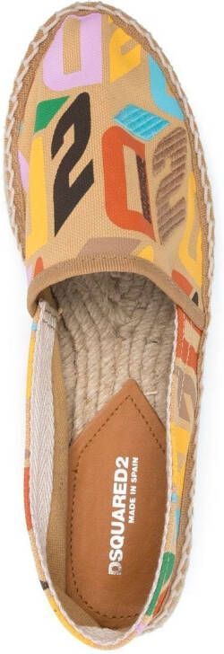 Dsquared2 Espadrilles met logoprint Geel