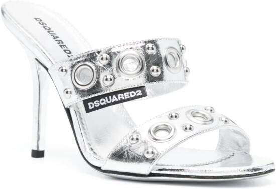 DSQUARED2 Gothic leren sandalen Zilver