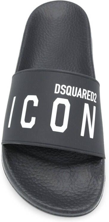 Dsquared2 Icon slippers Zwart