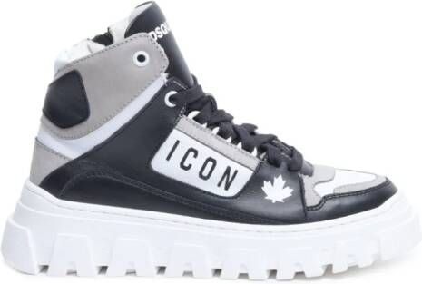 Dsquared2 Kids Icon sneakers met plateauzool Zwart