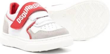 Dsquared2 Kids Leren sneakers met logoprint Wit