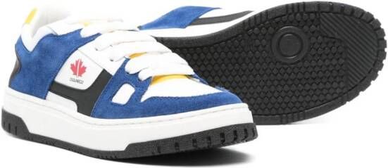 Dsquared2 Kids Leren sneakers met logoprint Wit