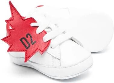 DSQUARED2 KIDS Leren sneakers Wit