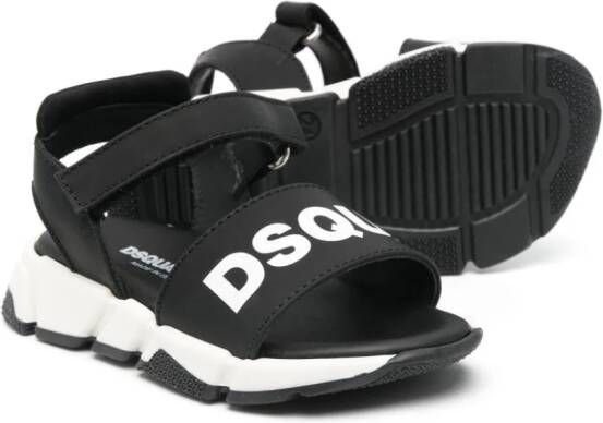 Dsquared2 Kids Sandalen met logoprint Zwart