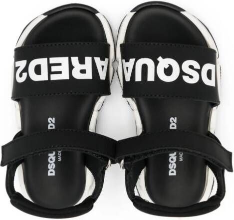 Dsquared2 Kids Sandalen met logoprint Zwart