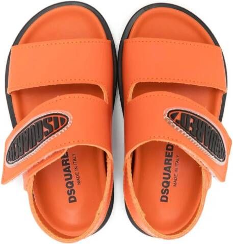 Dsquared2 Kids Slingback sandalen met logo-applicatie Oranje