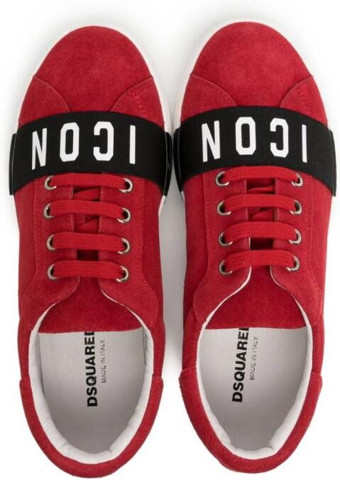 Dsquared2 Kids Suède sneakers Rood