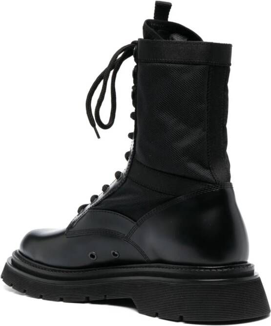 DSQUARED2 Leren combat boots Zwart