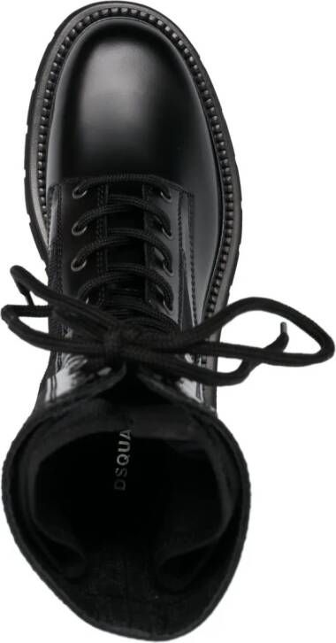 DSQUARED2 Leren combat boots Zwart