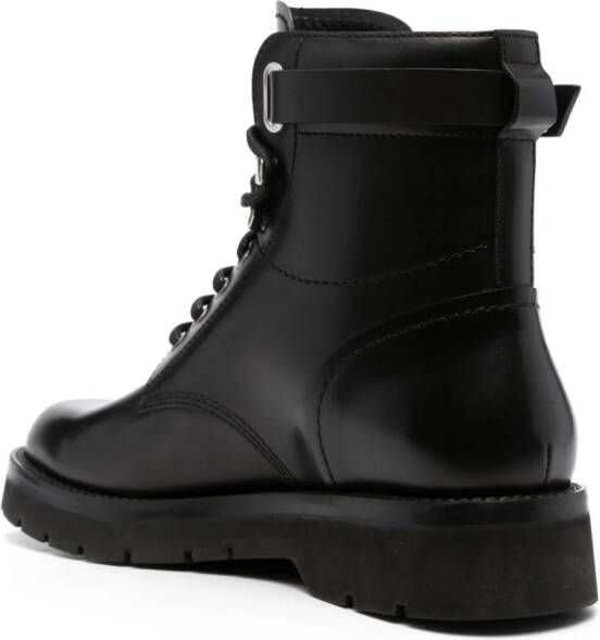 Dsquared2 Leren combat boots Zwart