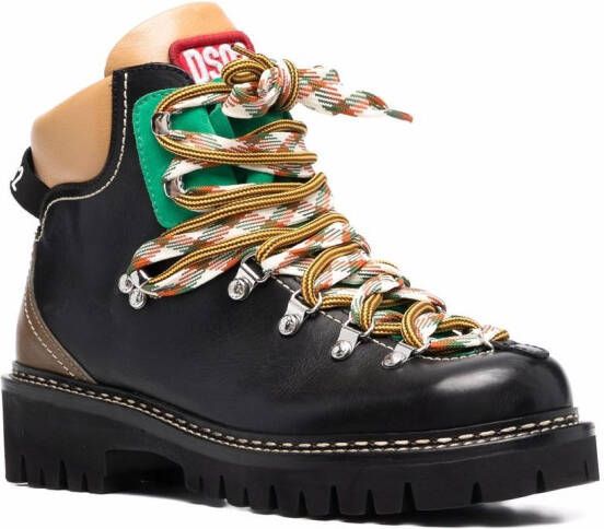 Dsquared2 Leren wandellaarzen Zwart