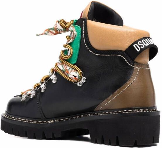 Dsquared2 Leren wandellaarzen Zwart