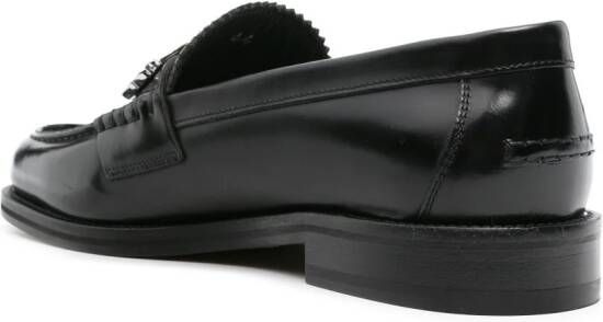 Dsquared2 Leren loafers met logoplakkaat Zwart