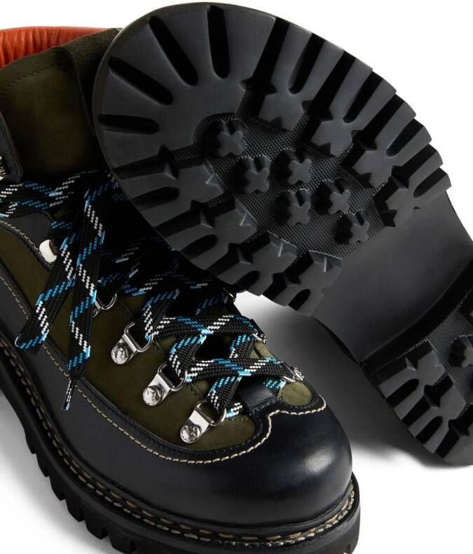 DSQUARED2 panelled leather hiking boots Zwart