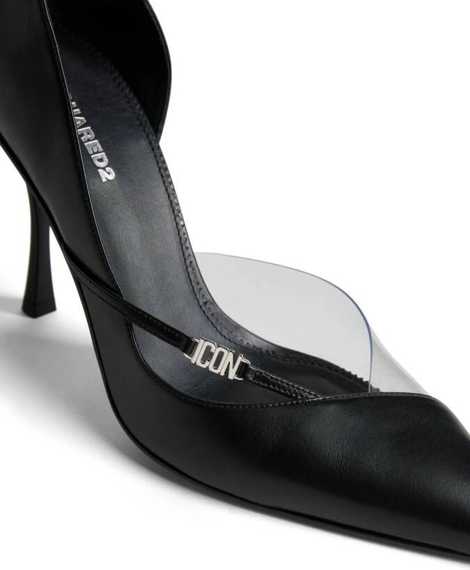 Dsquared2 pointed-toe leather pumps Zwart