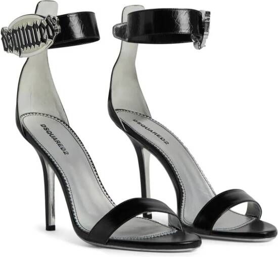 DSQUARED2 Sandalen met logoplakkaat Zwart