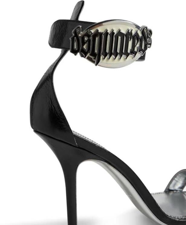 DSQUARED2 Sandalen met logoplakkaat Zwart