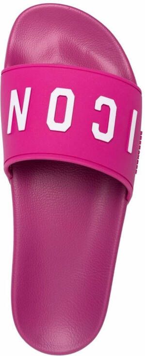 DSQUARED2 Slippers met print Roze