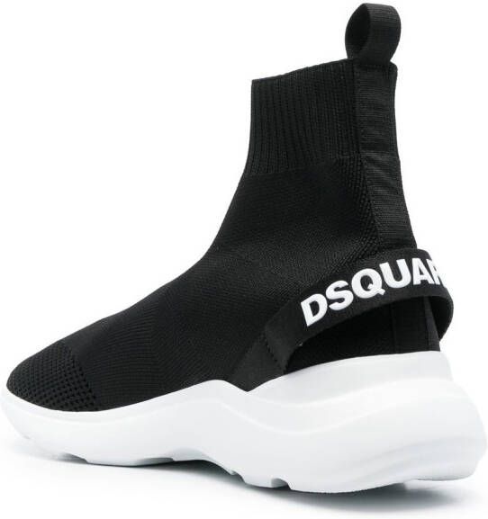 DSQUARED2 Soksneakers met logoprint Zwart