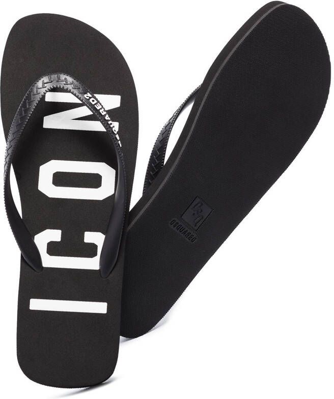 DSQUARED2 Teenslippers met logoprint Zwart