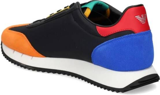 Ea7 Emporio Armani Sneakers met colourblocking Zwart