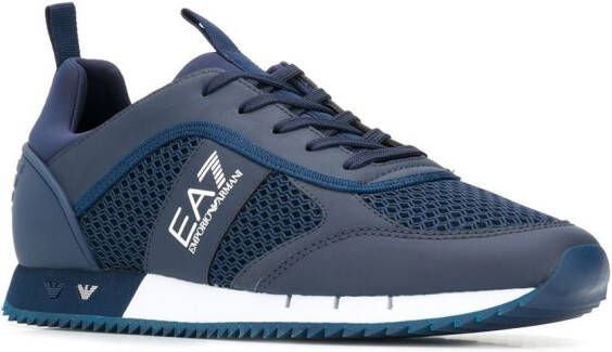 Ea7 Emporio Armani Sneakers met logo Blauw