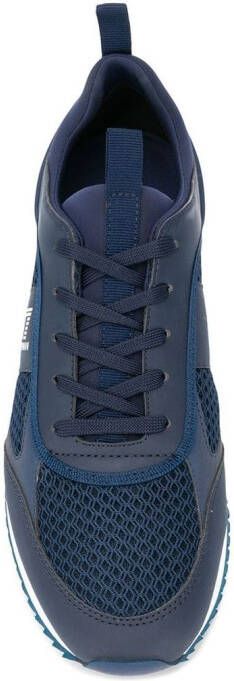 Ea7 Emporio Armani Sneakers met logo Blauw