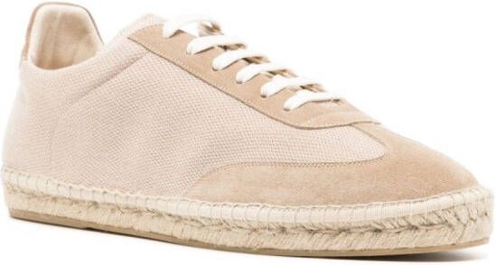 Eleventy Canvas espadrilles met veters Beige