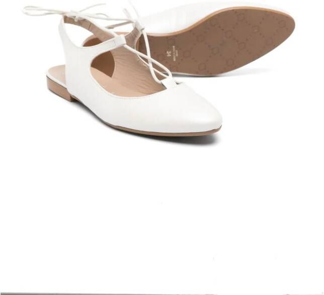 Eli1957 Ballerina's met veters Beige